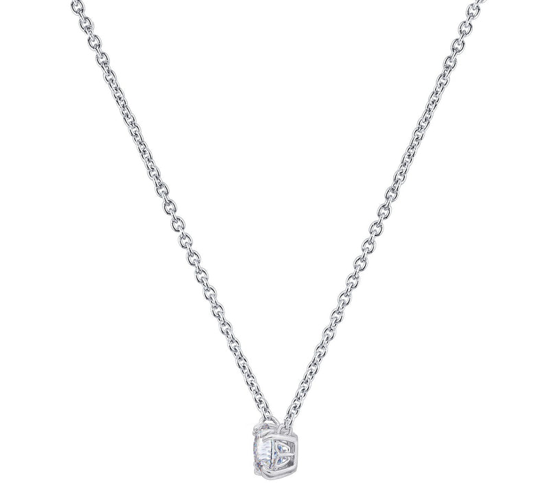 Diamonique Sterling 1.00 cttw Round Solitare Necklace — View 8