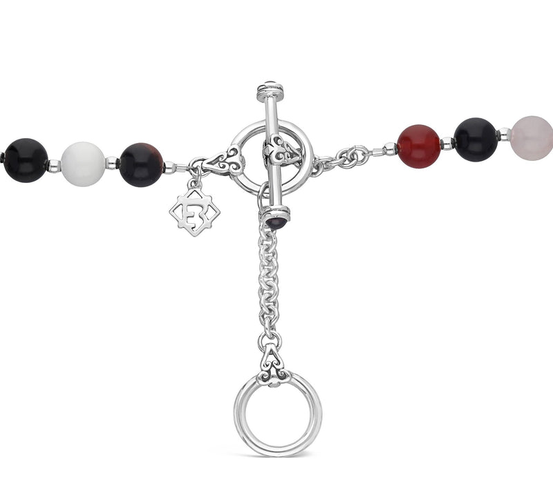 Elyse Ryan Sterling Silver Multi-Color Bead Neckalce — View 3