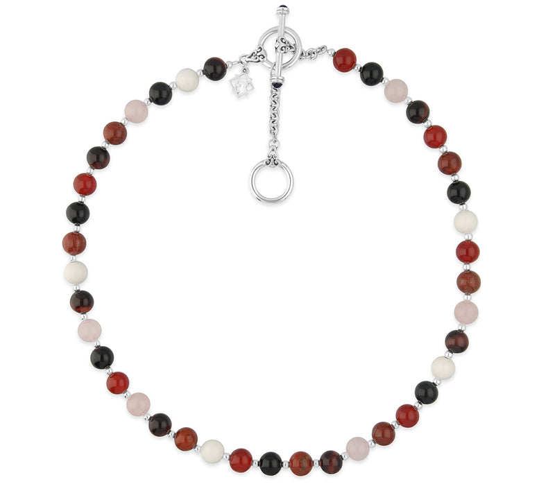 Elyse Ryan Sterling Silver Multi-Color Bead Neckalce — View 2