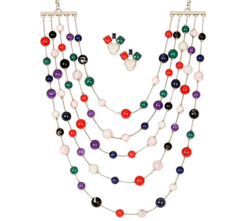 Linea by Louis Dell'Olio Chatelain Necklace a nd Earrings Set — View 7