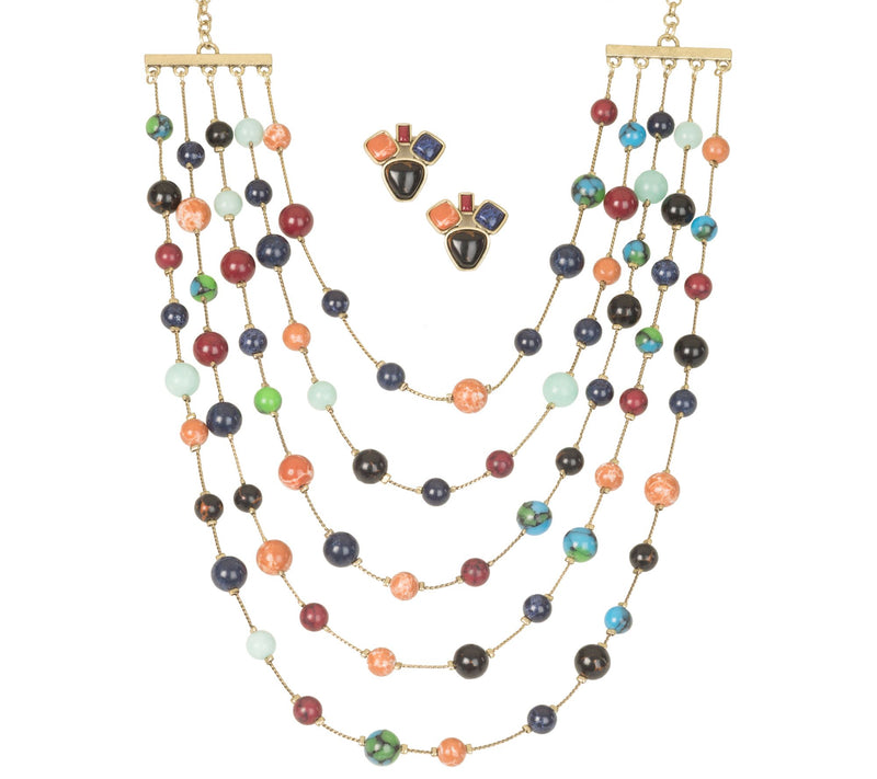 Linea by Louis Dell'Olio Chatelain Necklace a nd Earrings Set — View 5