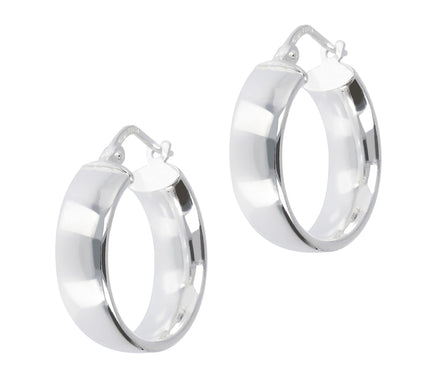 UltraFine Silver 3/4" Wide Round Hoop Earrings