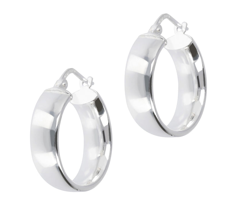 UltraFine Silver 3/4" Wide Round Hoop Earrings — Main view