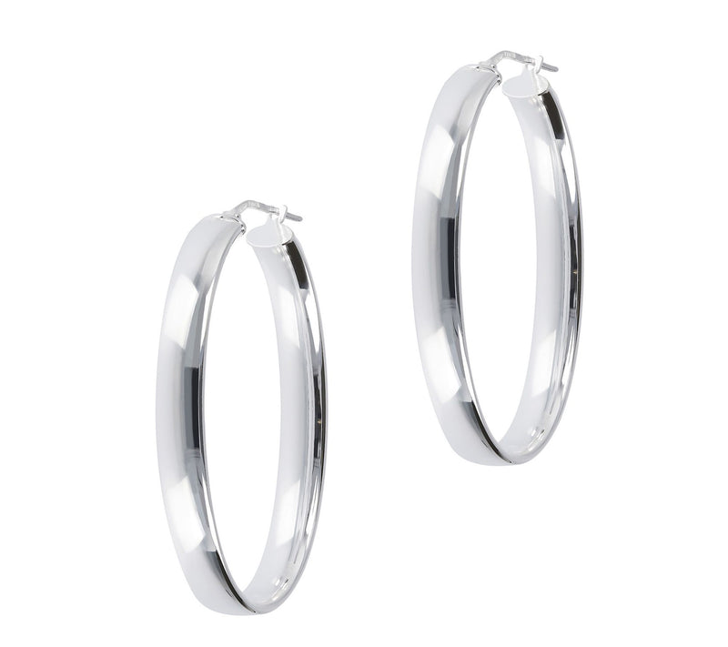 UltraFine Silver 1-3/4" Polished Oval Hoop Earrings — Main view