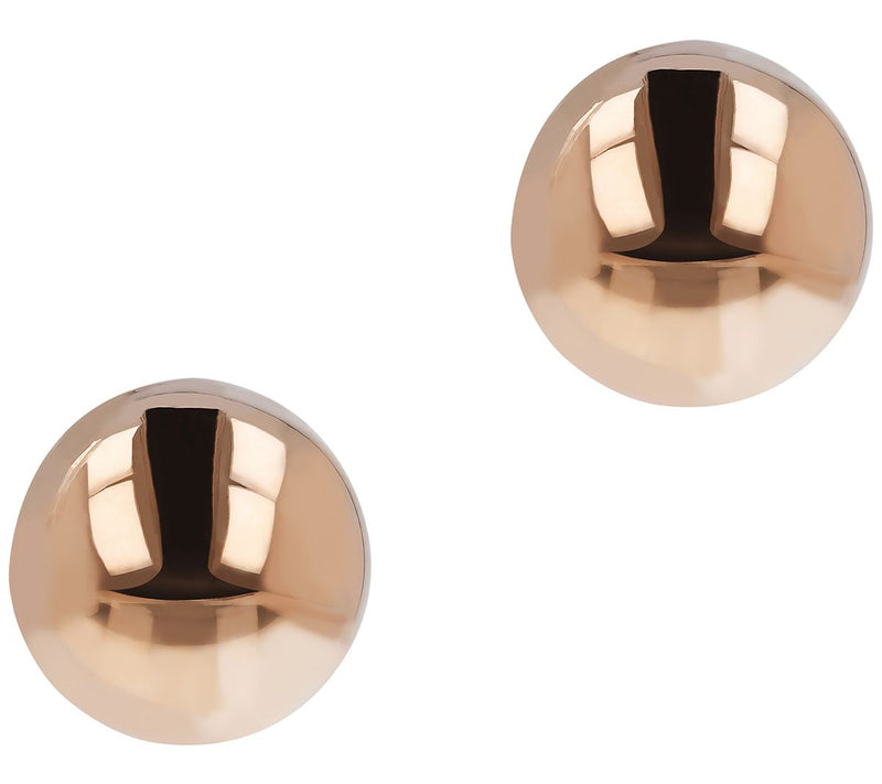 Italian Silver Polished 12mm Semi-round Bead Earrings — View 7