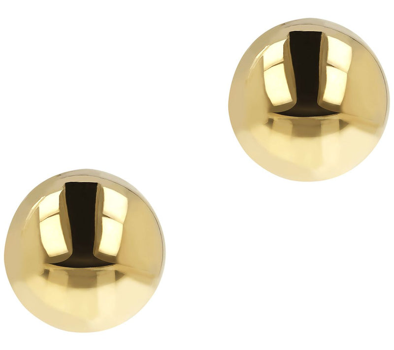 Italian Silver Polished 12mm Semi-round Bead Earrings — View 3