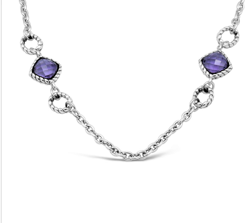 Tiffany Kay Studio Sterling Amethyst Station18" Necklace — Main view