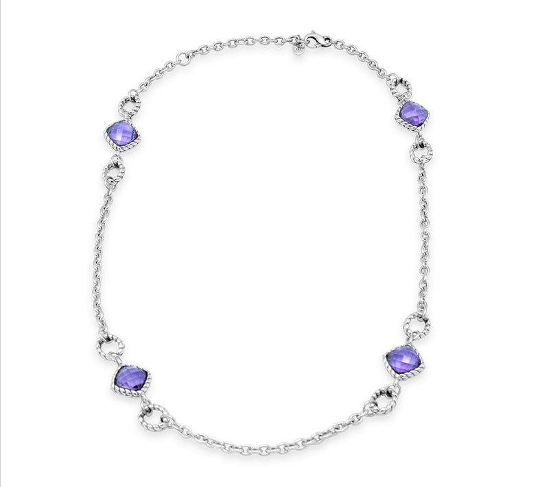 Tiffany Kay Studio Sterling Amethyst Station18" Necklace — View 2