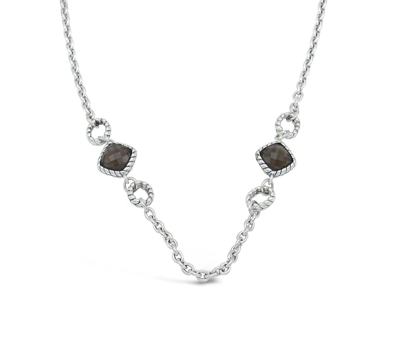 Tiffany Kay Studio Sterling Smoky Quartz Station 18" Necklace — Main view