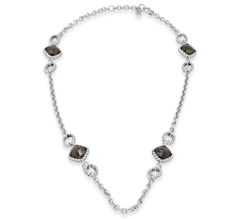 Tiffany Kay Studio Sterling Smoky Quartz Station 18" Necklace — View 2