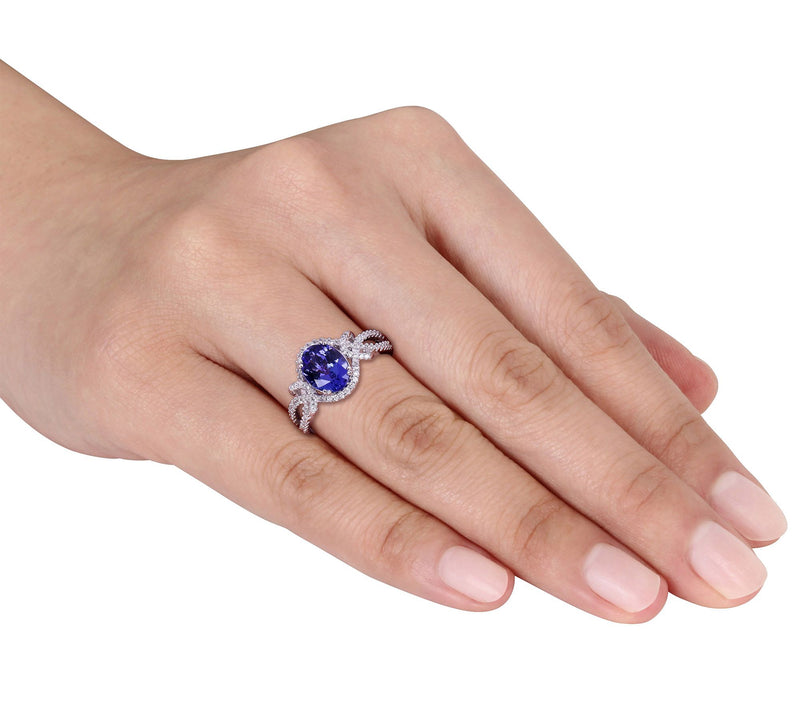 Bellini 14K 1.75 cttw Tanzanite & 1/3 cttw Diamond Ring — View 3