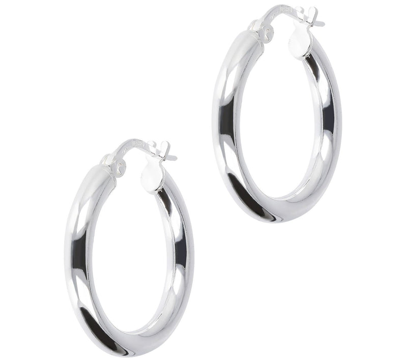 UltraFine Silver 3/4" Round Polished Hoop Earrings — Main view