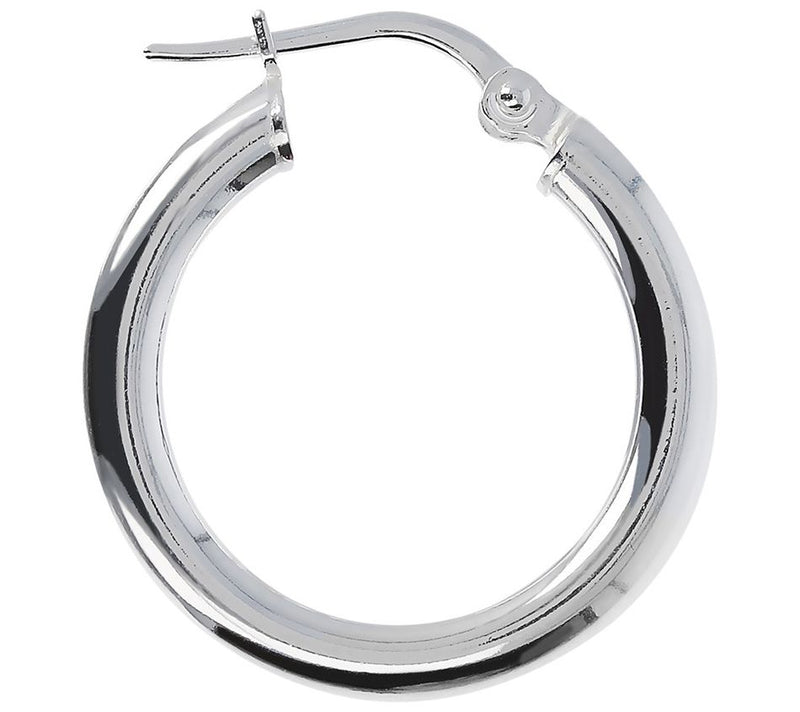 UltraFine Silver 3/4" Round Polished Hoop Earrings — View 2