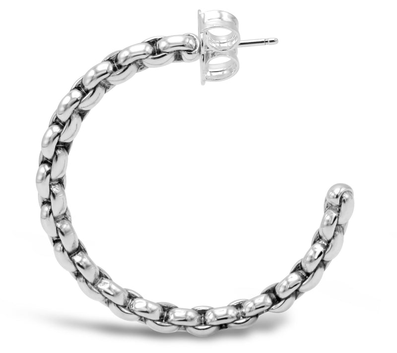 Tiffany Kay Studio Sterling Silver Purl Knit Hoop Earrings — View 2