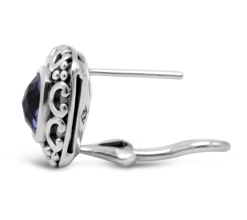 Elyse Ryan Sterling Amethyst Stud Earrings — View 3