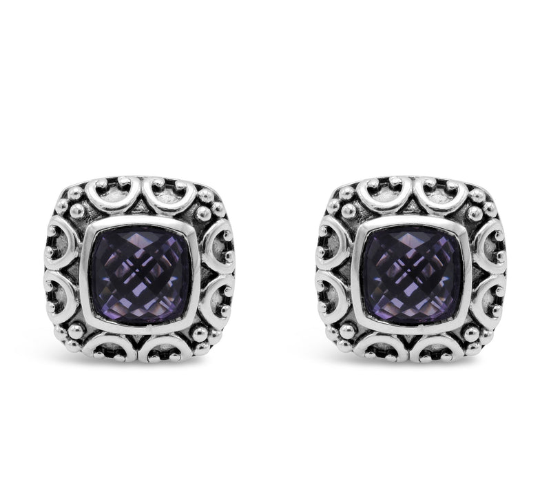 Elyse Ryan Sterling Amethyst Stud Earrings — Main view