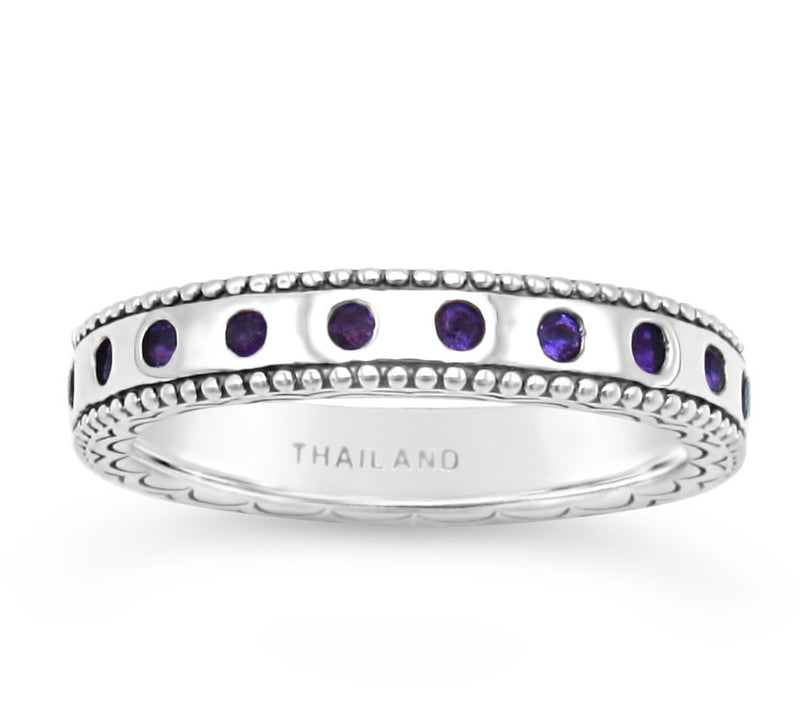 Elyse Ryan Sterling Silver Gemstone Stack Ring — View 3