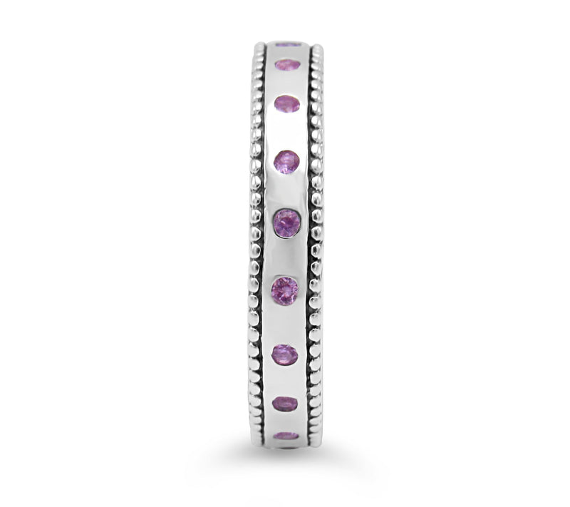 Elyse Ryan Sterling Silver Pink Sapphire S tackRing — View 2