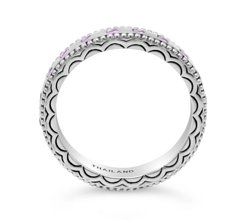 Elyse Ryan Sterling Silver Pink Sapphire S tackRing — View 3
