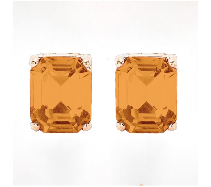 Violet & Brooks 'Everlyn' Emerald Crystal E arrings — View 11