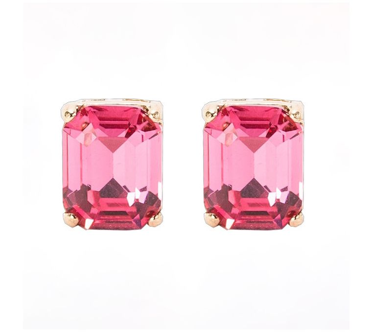 Violet & Brooks 'Everlyn' Emerald Crystal E arrings — View 3