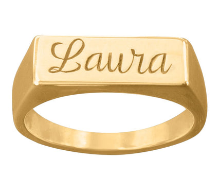 14K Gold-Plated Personalized Engraved Name Ring