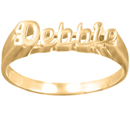 14K Gold-Plated Sterling Personalized Name Ring
