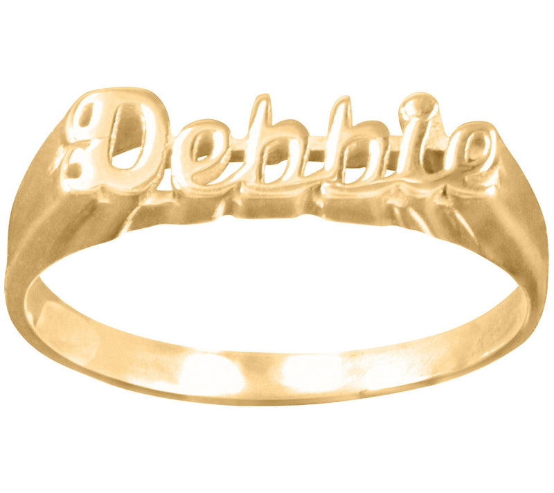 14K Gold-Plated Sterling Personalized Name Ring — Main view
