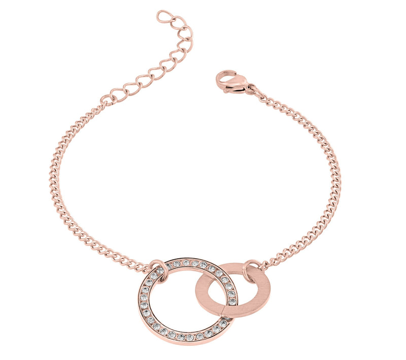 Steel by Design Open Circle Crystal AdjustableBracelet — View 5