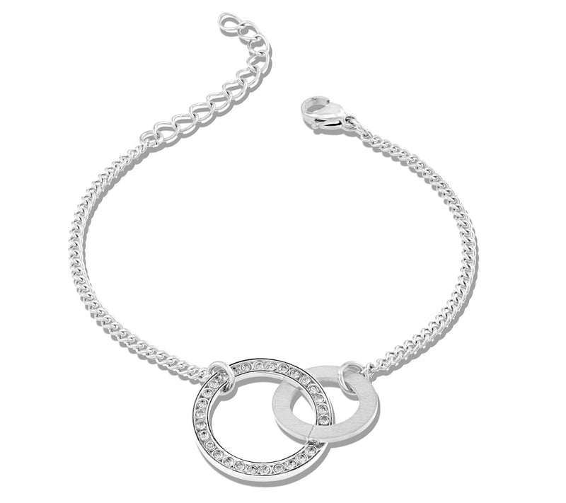 Steel by Design Open Circle Crystal AdjustableBracelet — View 3