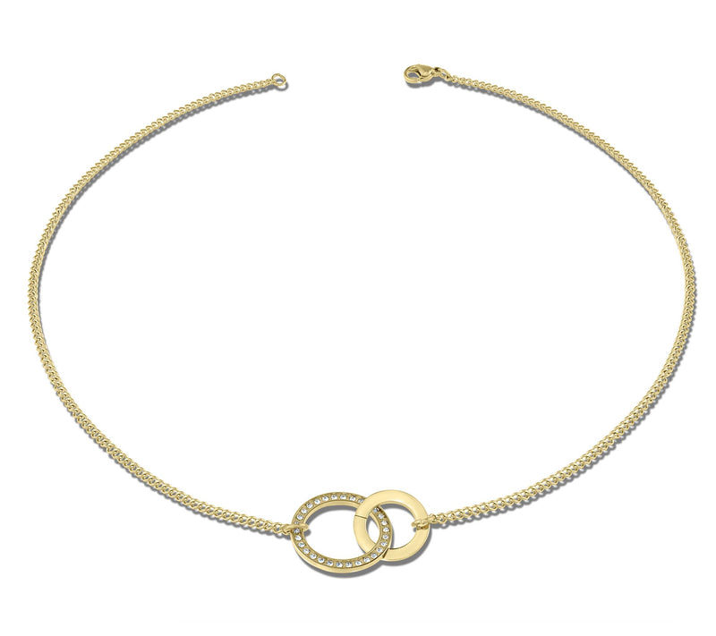 Steel by Design Open Circle Crystal Necklace — View 7