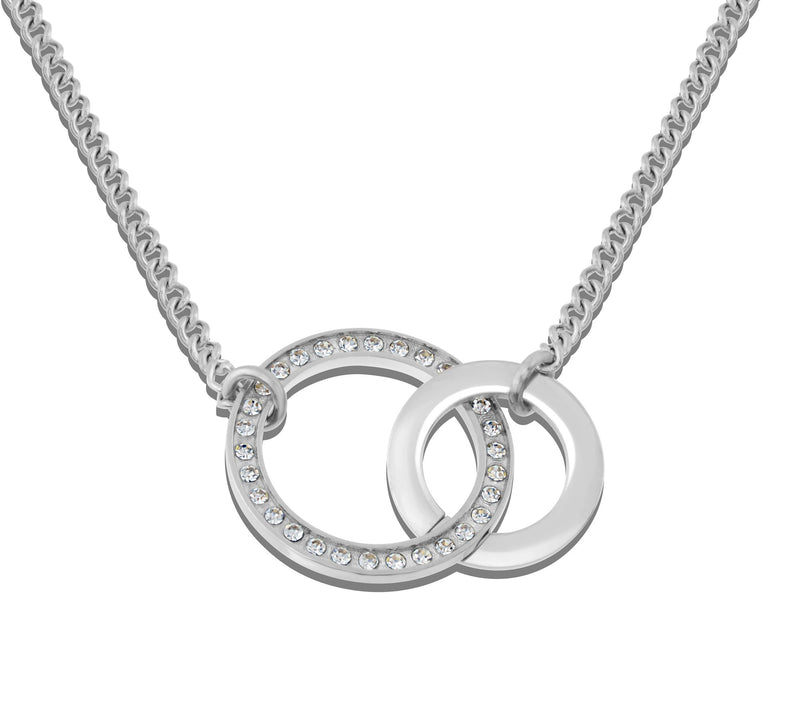 Steel by Design Open Circle Crystal Necklace — View 8