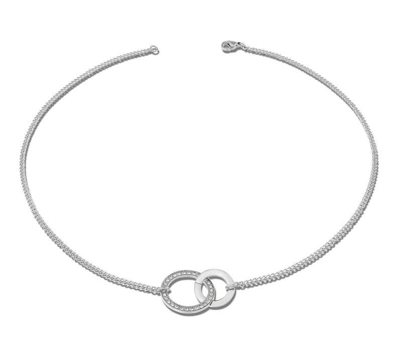 Steel by Design Open Circle Crystal Necklace — View 5