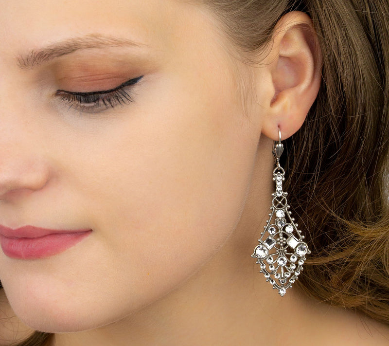 Anne Koplik Crystal Filigree StatementEarrings — View 2