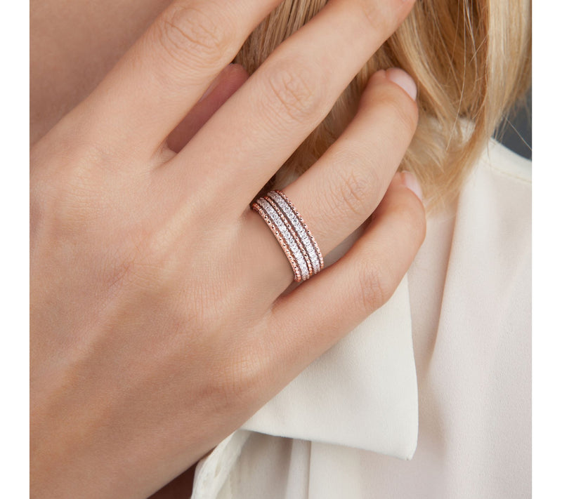 Affinity 1/2 cttw Diamond Eternity Band, 14K Rose Gold — View 4