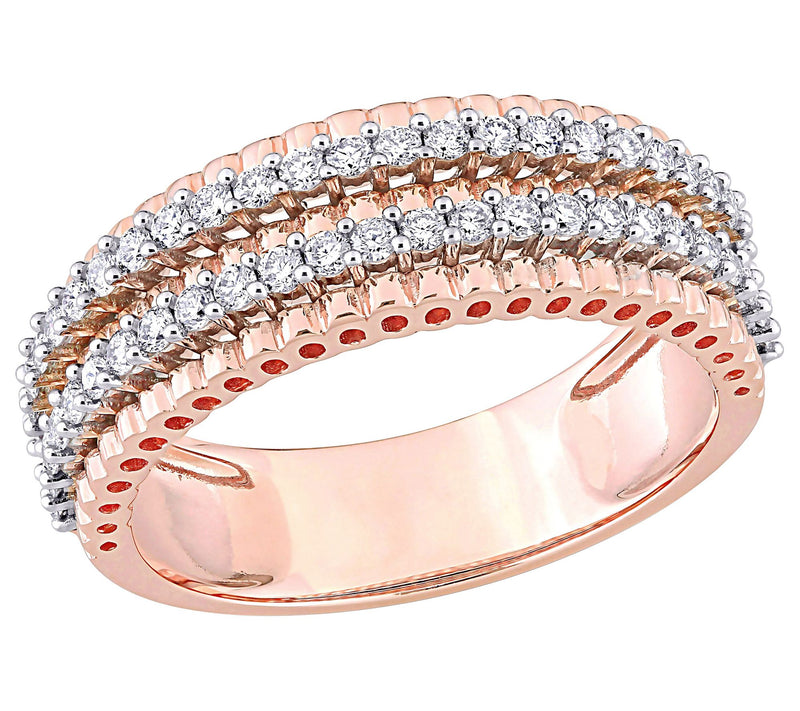 Affinity 1/2 cttw Diamond Eternity Band, 14K Rose Gold — Main view