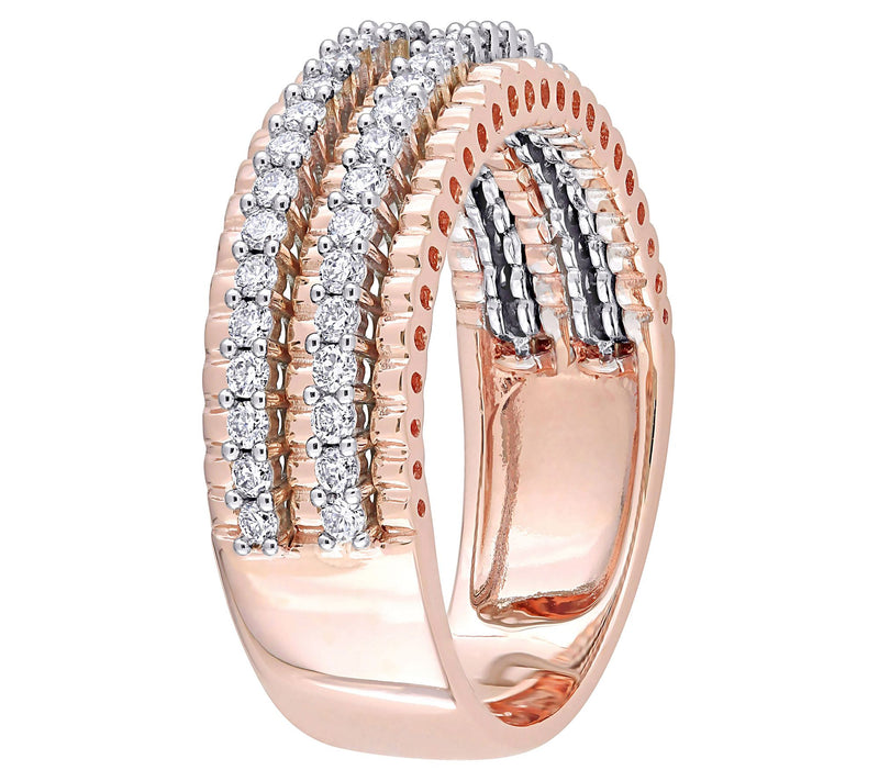 Affinity 1/2 cttw Diamond Eternity Band, 14K Rose Gold — View 2