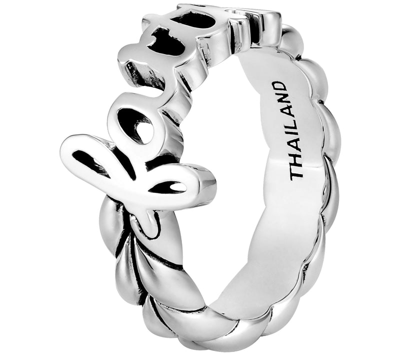 JAI Sterling Silver Script Message Ring — View 5
