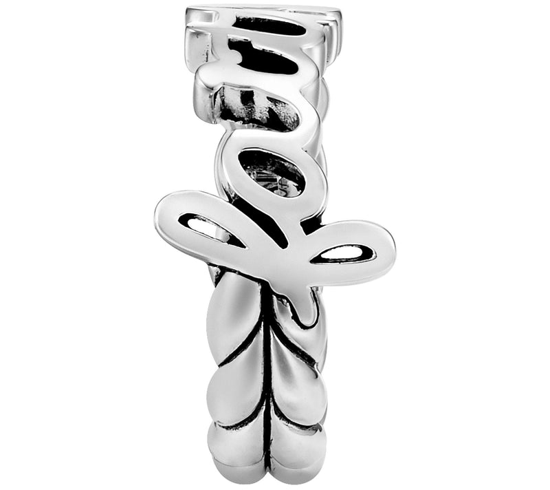 JAI Sterling Silver Script Message Ring — View 6