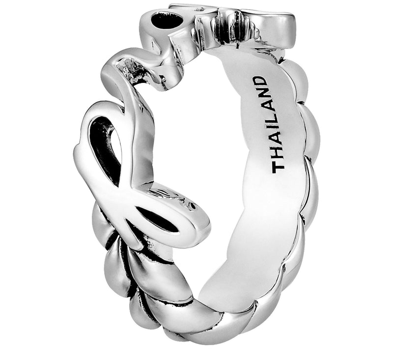JAI Sterling Silver Script Message Ring — View 7