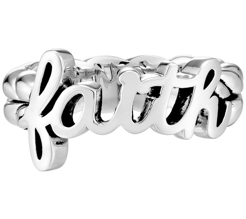 JAI Sterling Silver Script Message Ring — View 4