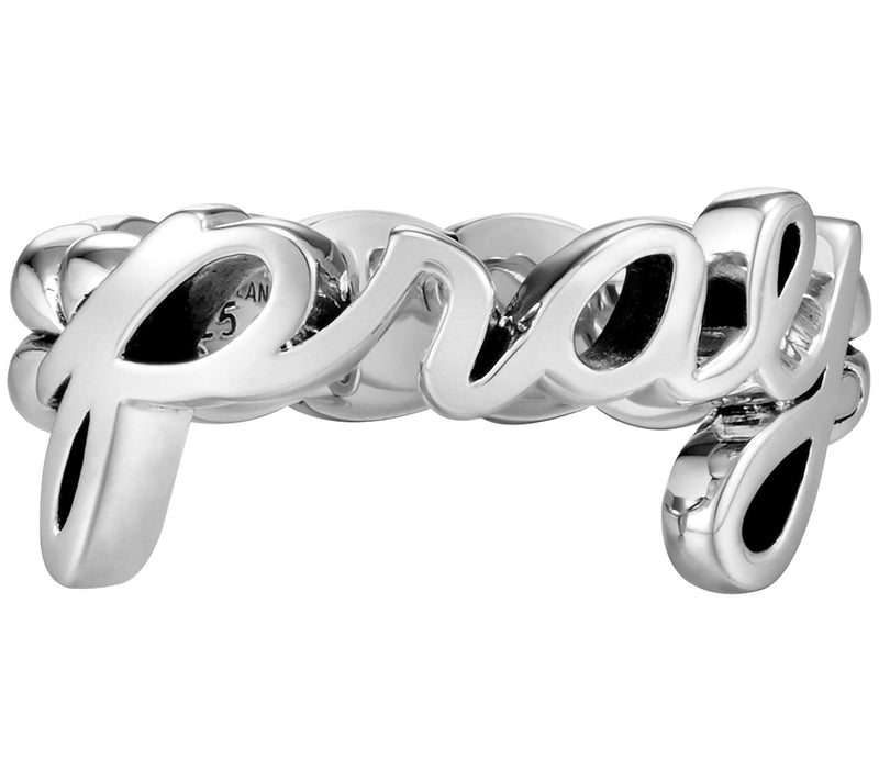 JAI Sterling Silver Script Message Ring — View 8