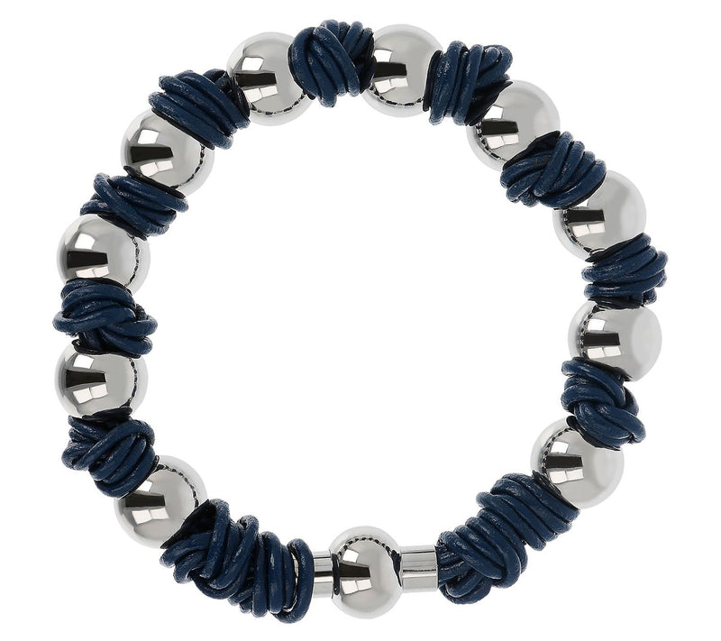 Steel By Design Polished Bead & Leather Knot Bracelet — View 5