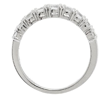 Diamonique 100-Facet Double Row Band Ring, Platinum Clad — View 4