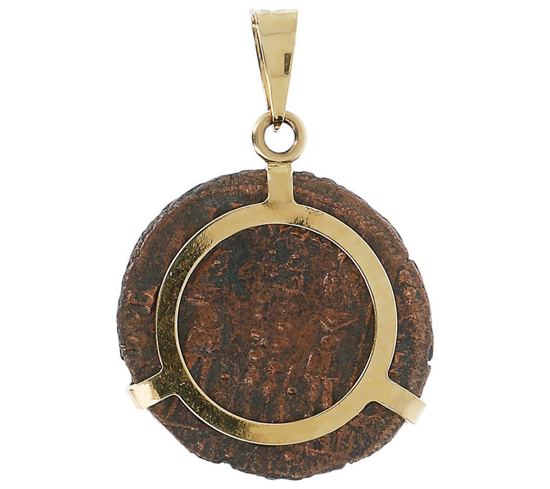 Italian Gold Co nstantine Ancie nt Coin Pendant , 18K Gold — View 2