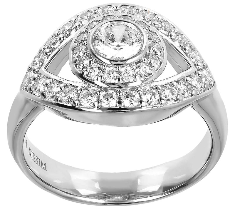 Netali Nissim for Diamonique Evil Eye Ring, S t rling Silver — View 5