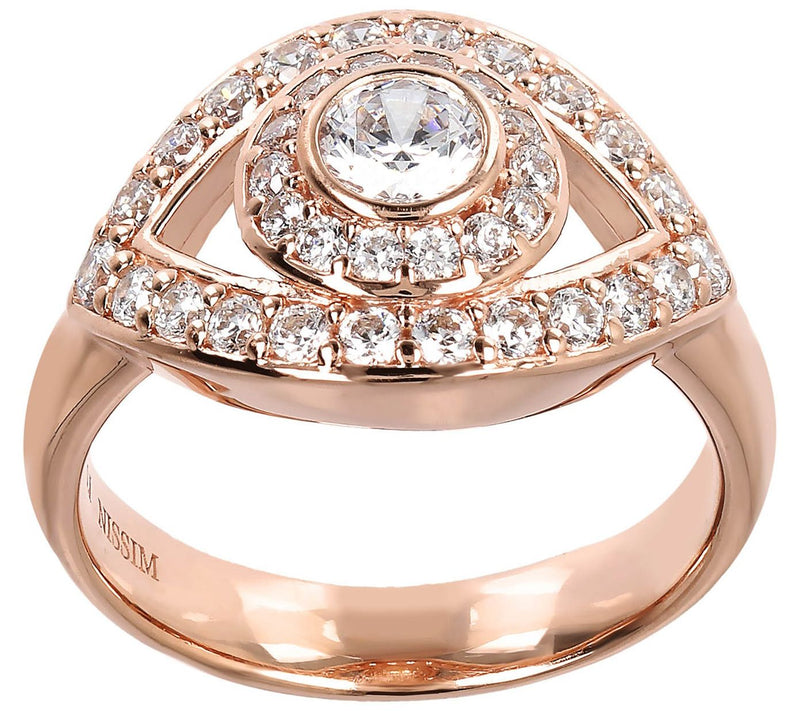 Netali Nissim for Diamonique Evil Eye Ring, S t rling Silver — View 3