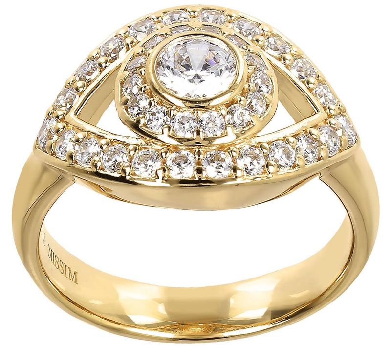 Netali Nissim for Diamonique Evil Eye Ring, S t rling Silver — View 7