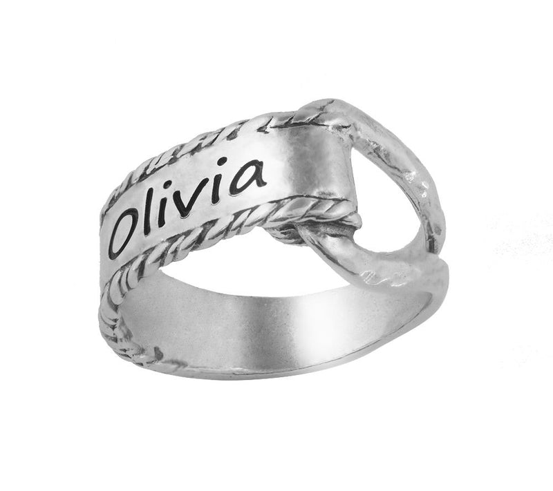 Or Paz Sterling Personalized Knotted Ring — Main view