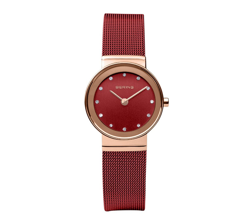 Bering Women's Rosetone Red Swarovski Crystal Watch — Main view